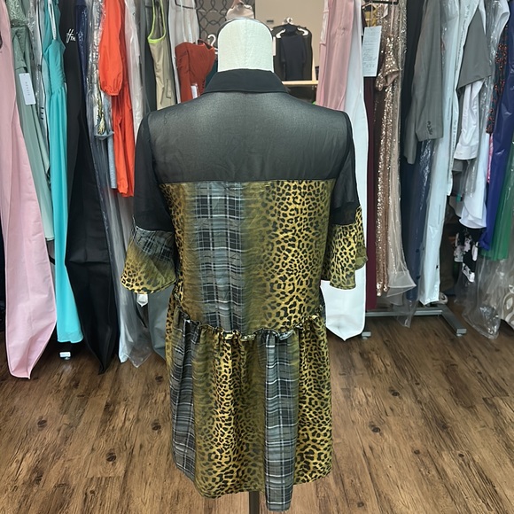 BCBGeneration Semi-Sheer Mixed Print Dress Multi Color Size Small - Picture 4 of 5